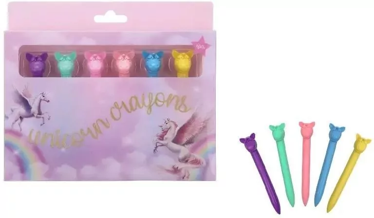 Kredki woskowe Unicorn 6 kolorów - tantis.pl
