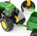 TOMY. John Deere Monster Traktor z przyczepą światło i dźwięk - tantis.pl
