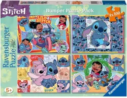 Ravensburger. Puzzle 4x100 dla dzieci 2D. Disney Stitch