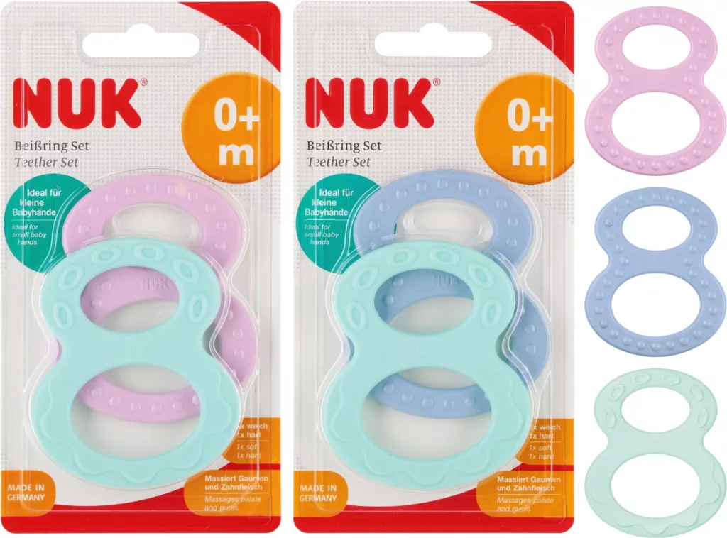 NUK. Gryzak ósemka. 0 miesięcy. Mix - tantis.pl