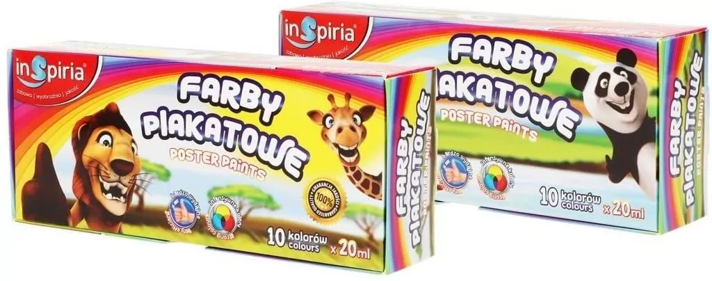 Farby plakatowe 20ml, 10 kolorów - tantis.pl