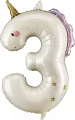 Balon foliowy Cyfra 3 Jednorożec 93cm - tantis.pl