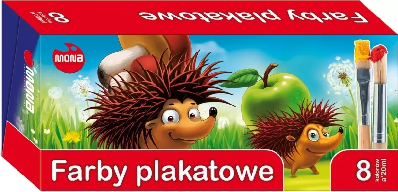 Farby plakatowe 8 kolorów 20ml MONA - tantis.pl