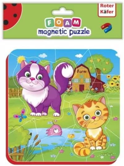 Miękkie magnetyczne puzzle. Kotki na wsi - tantis.pl