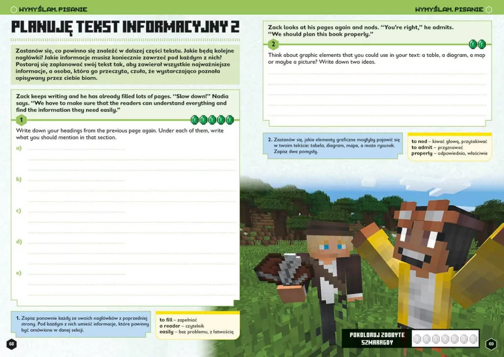 Język angielski. Minecraft. Megazadania 12+ - tantis.pl
