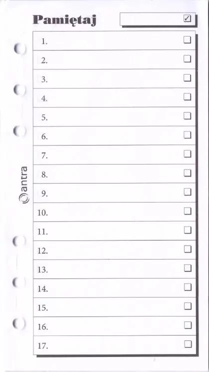 Antra. Wkład do organizera. Pamiętaj - tantis.pl