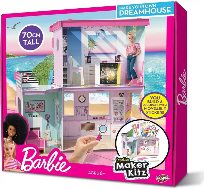 Barbie domek dla lalek do samodzielnego złożenia 70 cm - tantis.pl