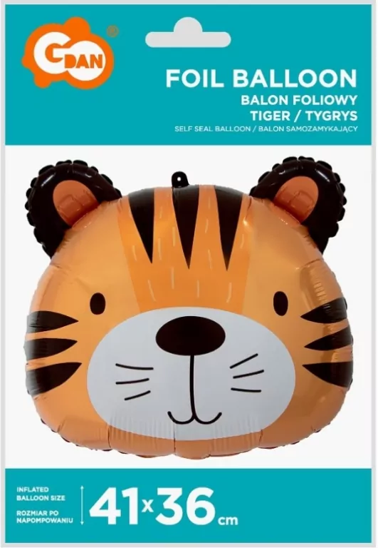 Balon foliowy. Tygrys 41x36cm - tantis.pl
