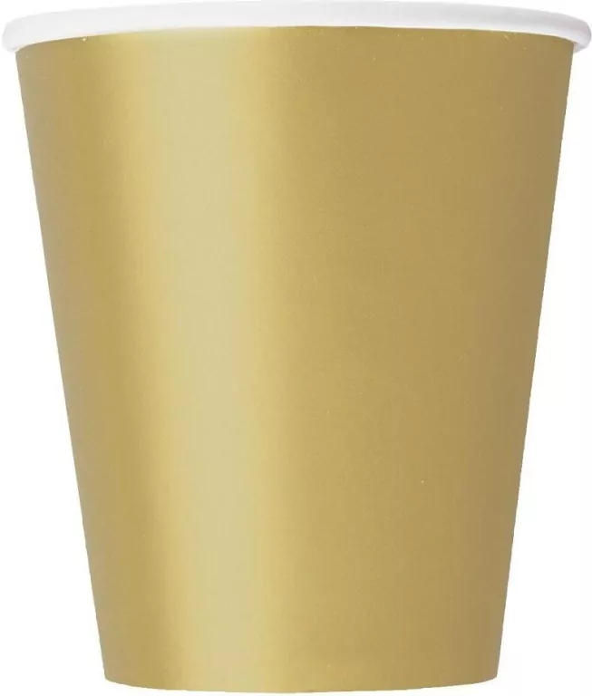 Kubeczki papierowe złote 270ml 8szt - tantis.pl
