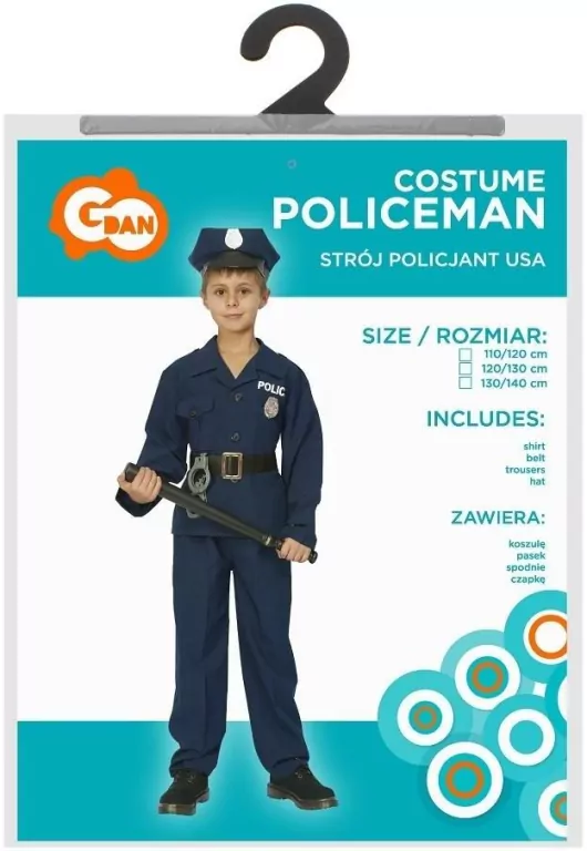 Strój dla dzieci Policjant USA rozm. 130/140cm - tantis.pl