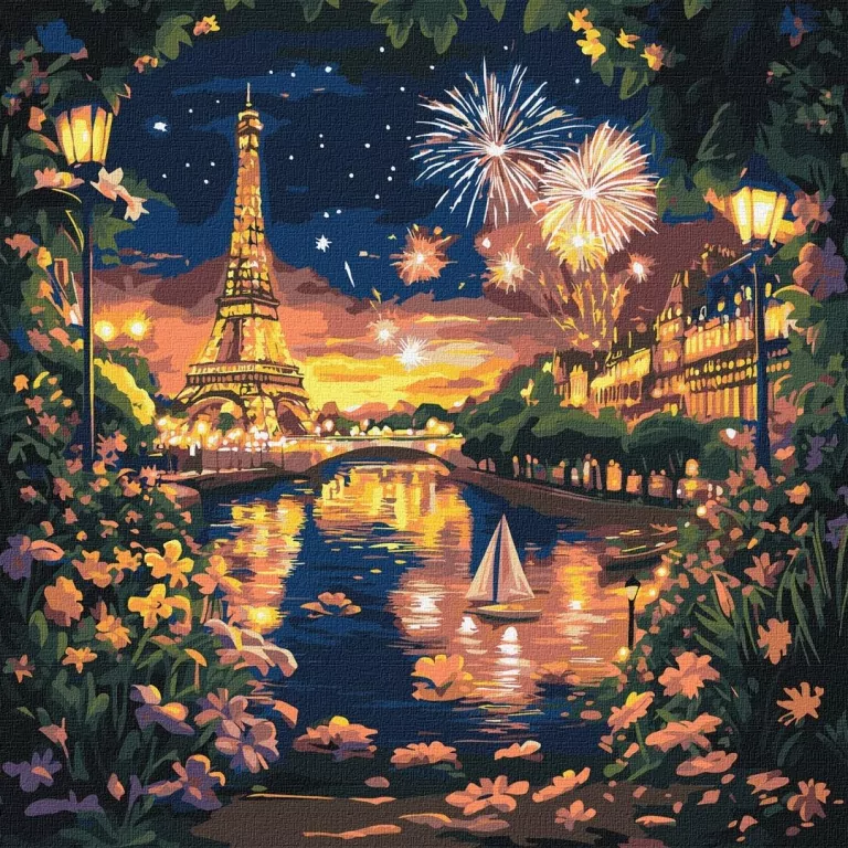Malowanie po numerach - Salut dla Paryża 40x40cm - tantis.pl