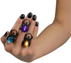 Halloweenowe pierścionki - pająki