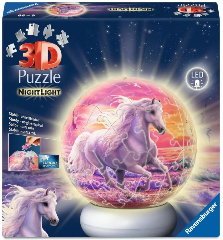 Puzzle 3D NightLight Horses on the Beach - tantis.pl