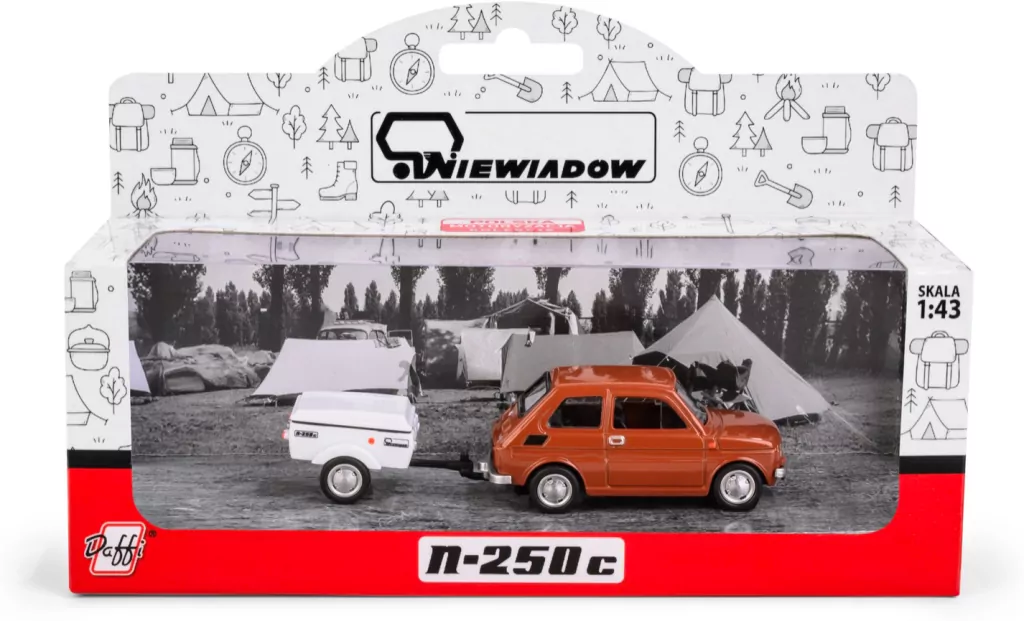 Fiat 126p + przyczepa Niewiadów Krótka brązowy - tantis.pl