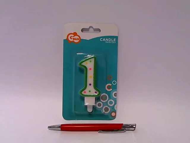 Świeczka cyferka z kropeczkami 1 7. 5cm pf-sck1 - tantis.pl