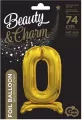 Balon foliowy B&C Cyfra stojąca 0 złota 74cm - tantis.pl