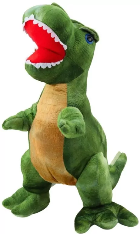 Tyranozaur pluszowy zielony z teksturą skróry 45cm - tantis.pl