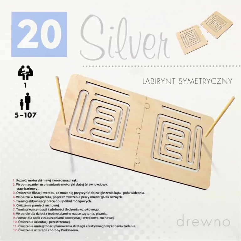 Symetryczny labirynt Silver ALEX - tantis.pl