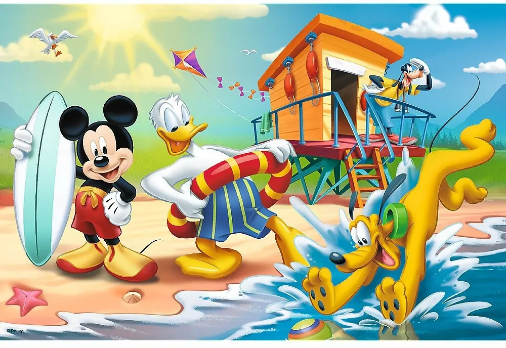 Trefl. Puzzle 60. Ciekawy dzień Mikiego i przyjaciół - tantis.pl