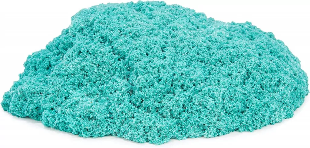 Kinetic Sand. Piasek kinetyczny z brokatem. Turkusowy 90g - tantis.pl