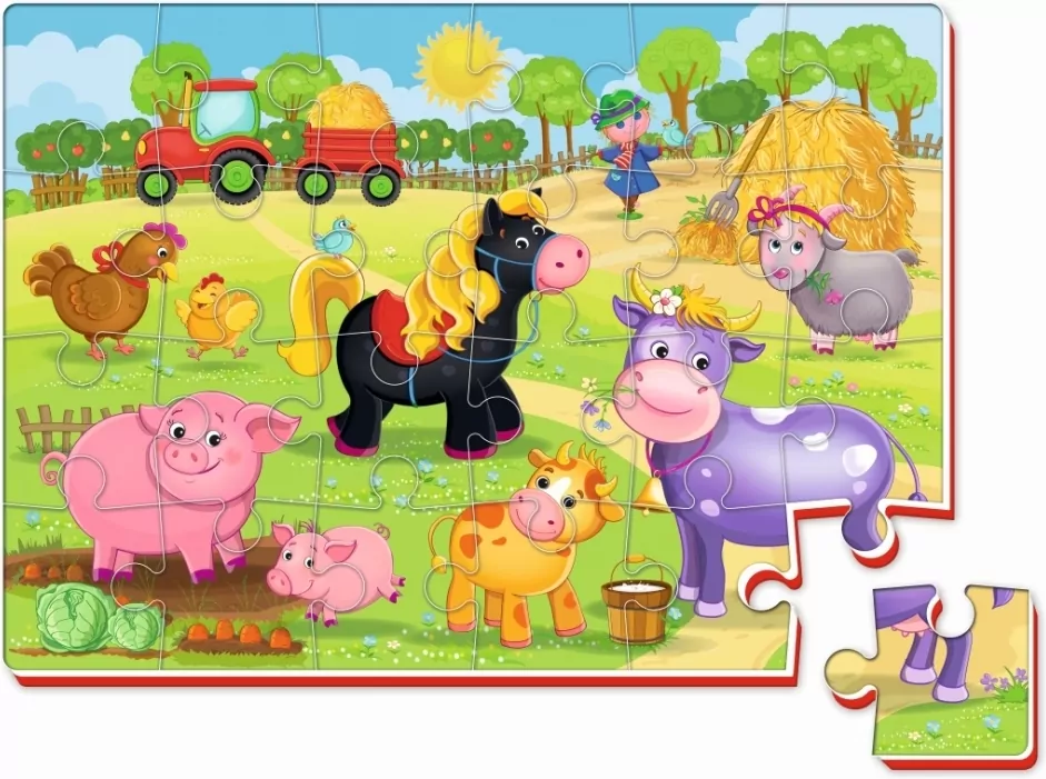 Piankowe puzzle A4. Zabawne obrazki. Farma - tantis.pl