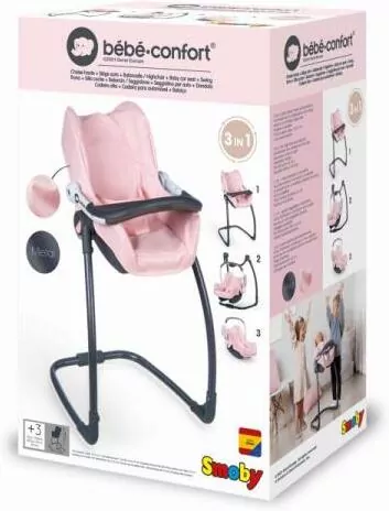 Krzesełko do karmienia 3w1, różowe - tantis.pl