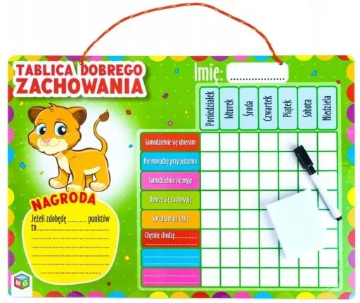 Tablica dobrego zachowania. Zielona - tantis.pl