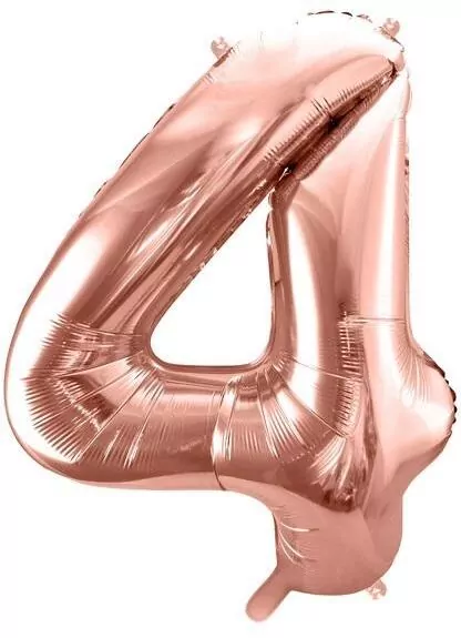 Balon foliowy 4, różowe złoto 86cm - tantis.pl