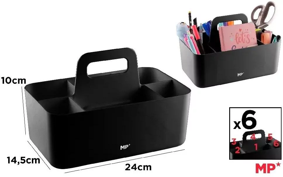 Organizer na biurko z uchwytem czarny - tantis.pl