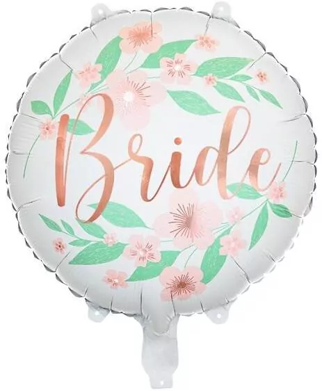 Balon foliowy Bride kwiaty 45cm biały - tantis.pl