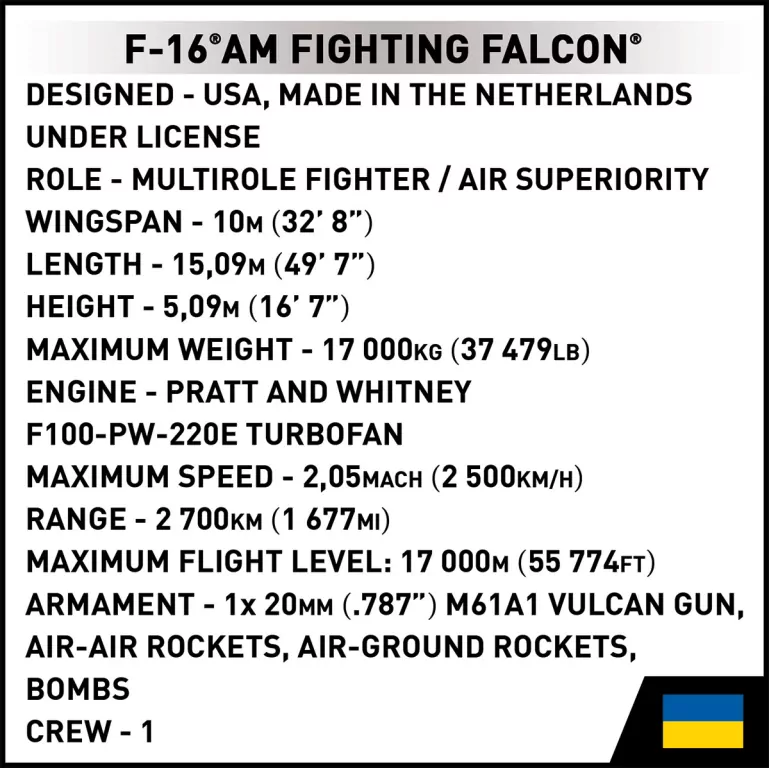Armed Forces F-16AM Fighting Falcon - tantis.pl