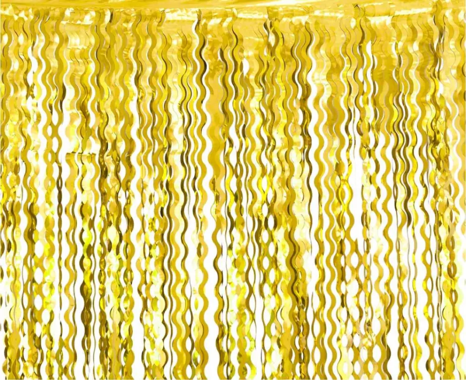 Kurtyna Spirale metaliczna złota 100x200cm - tantis.pl