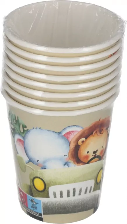 KUBEK PAP 250ML ZWIERZETA PM OP8SZT - tantis.pl