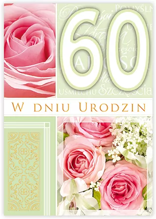 KARNET URODZINY B6 Z KOP ZDOB 60 MRG FOL - tantis.pl