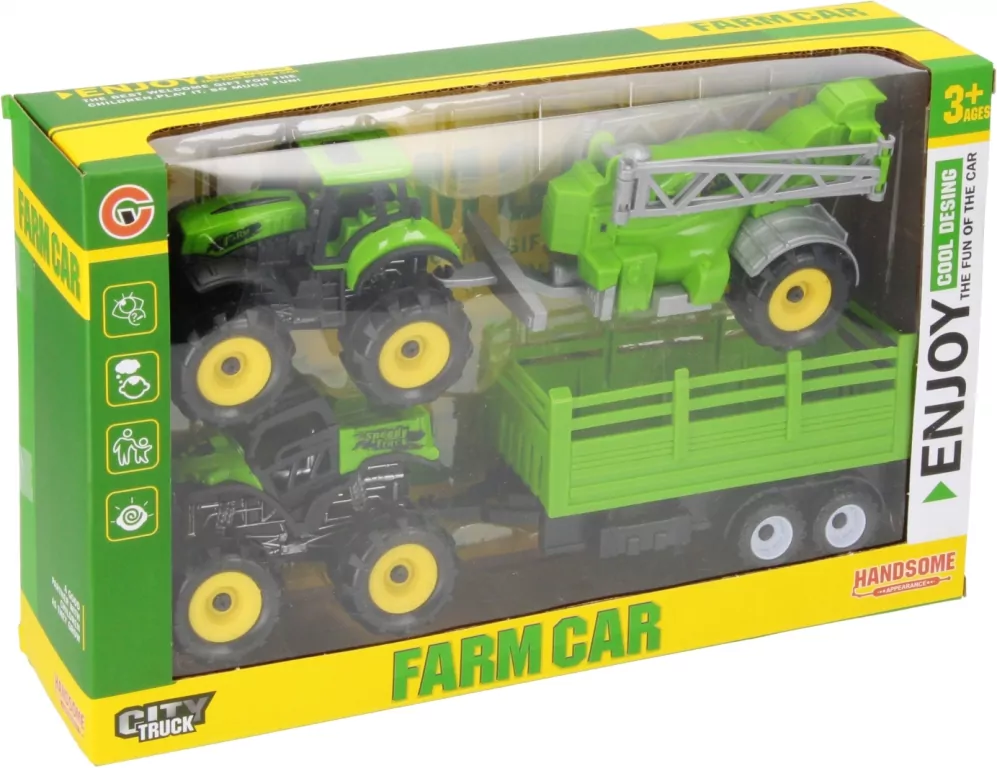 Traktor na baterie + auto terenowe i akcesoria Mega Creative 31x20x8cm - tantis.pl