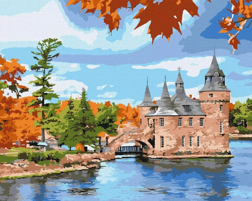 Malowanie po numerach -Zamek na jeziorze 40x50cm - tantis.pl
