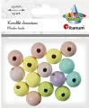 Koraliki drewniane okrągłe pastel, 15 sztuk - tantis.pl