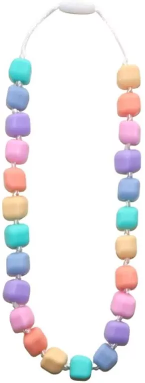 Sensoryczny naszyjnik pastel - gryzak - tantis.pl