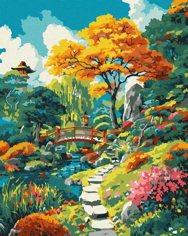 Malowanie po numerach - Jesienny japoński 40x50cm - tantis.pl
