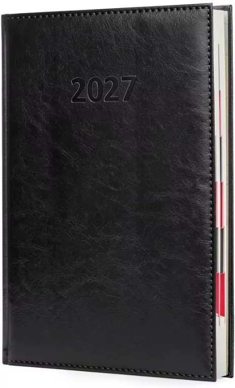 Kalendarz 2027 A4 Agenda Dzienny Czarny - tantis.pl
