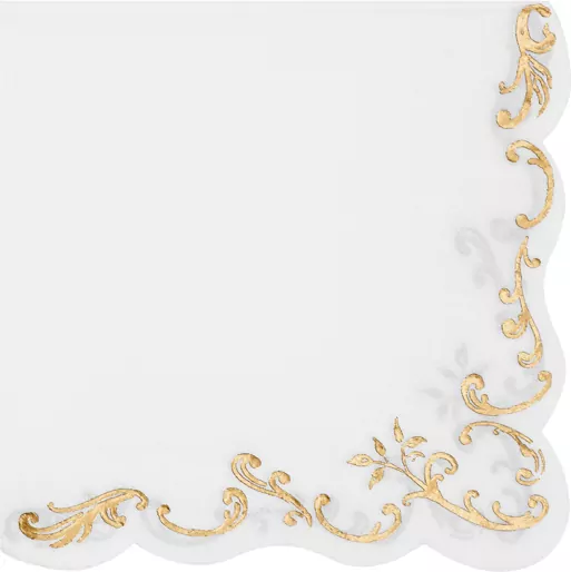 Serwetki Ornament 33x33cm białe - tantis.pl