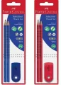 Zestaw ołówków grafit Grip 2001 2szt+gumka mix - tantis.pl