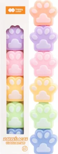Zakreślacze Cat&Dog 5szt HAPPY COLOR - tantis.pl