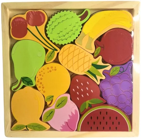 Puzzle drewniane. Owoce - tantis.pl