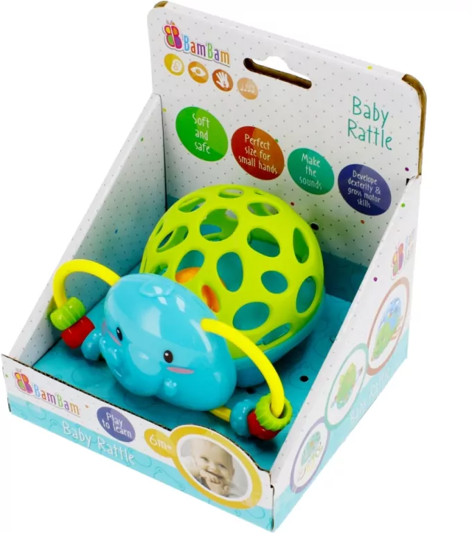 Bam bam. Miękka grzechotka, Słoń - tantis.pl