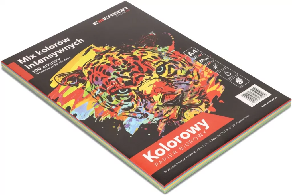 Papier kolorowy Emerson mix 20x5 A4 (mix) 80g intensywne 1 ryza - tantis.pl