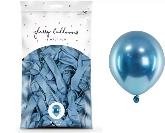 Balony Glossy niebieski 12cm - tantis.pl