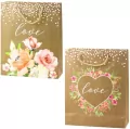 Torba prezentowa 32x26x10cm Love Kwiaty brokat MIX - tantis.pl
