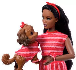 Barbie Jednakowa stylizacja Lalka i piesek - Paski - tantis.pl