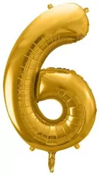 Balon foliowy 6. Złoty 86cm